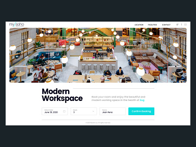 Mysoho Coworking Space Web Design app design business graphic design interaction design landing page typography ui design uiux ux design web design