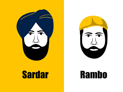 Sardar vs Rambo art branding business clean design direction graphic illustration materails paper vector