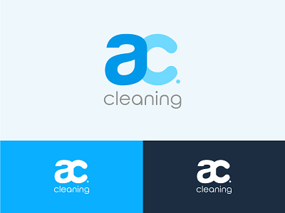 Ac Cleaning Logo Design art branding business clean design direction graphic icon identity logo typography vector