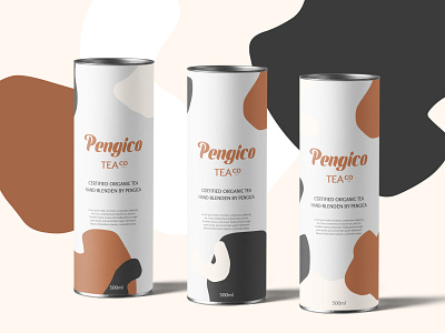 Pengica Tea Co Packaging Design clean creativity design graphic mock up package design paper tubes product design tea