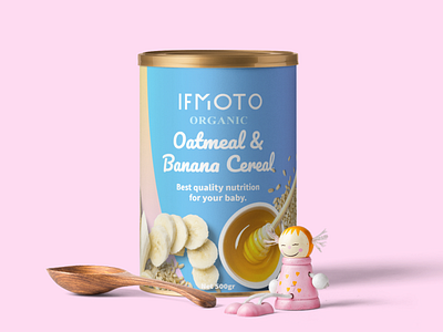 IFMOTO Organic Oatmeal & Banana Cereal Packaging Design