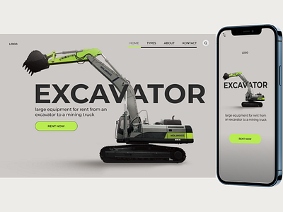 Equipment rent (Landing page + Adaptive) branding design graphic design logo ui ux