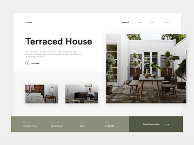 Estate - Residental Page apartment design editorial estate house landing page minimal minimalism photoshop residental simple sketch ui user experience user inteface ux villa web webdesign website