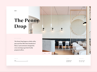 The Penny Drop Cafe - Landing Page cafe cafe design design landing page layout minimal minimalism nordic photoshop restaurant restaurant design sketch ui user experience user inteface user interface ux web web design website