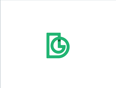 DG logo design flat g green icon logo monogram monoline vector