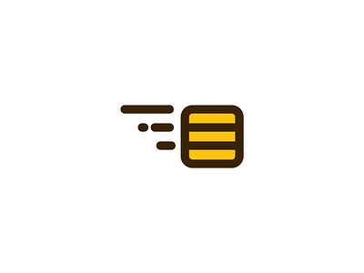Cargamos logo bee box brown cargo design flat icon logo technology vector yellow