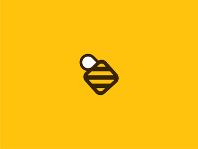 logo design bee box brown cargo design flat icon logo technology vector yellow