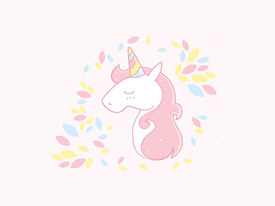 Lovely unicorn animal character colours fantastic funny illustration magic unicorn vector