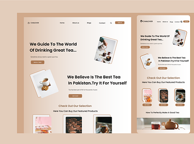 Tea Service App app branding coffee design illustration landing page logo tea ui ux