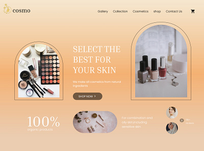 Cosmetics App app beautiful beauty beauty products cosmetics design graphic design landing page logo organic products skin ui ux