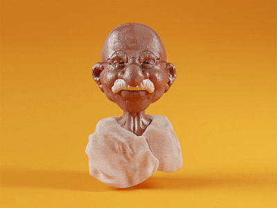 Clay Doh Gandhi 3d art chandran ravanan chandru chennai cinema 4d clay texture deloitte gandhi motion graphics sculpting