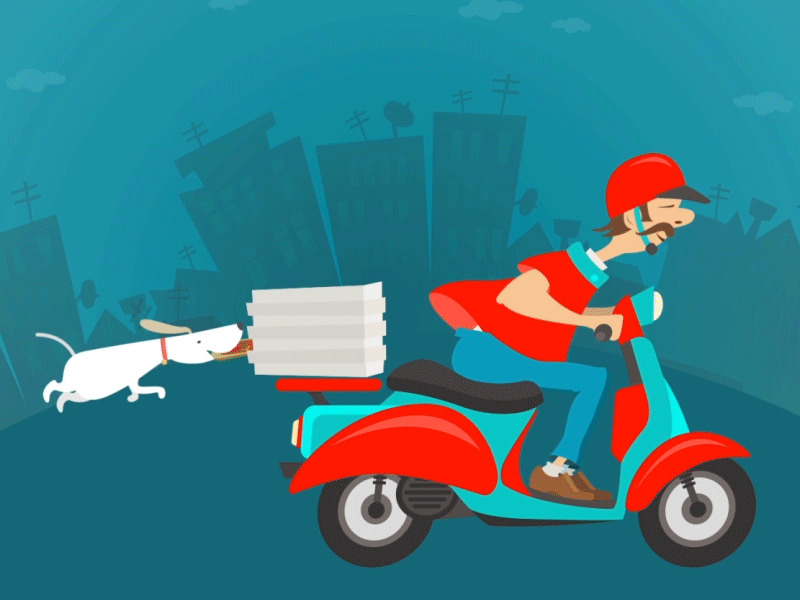 The Pizza man animation chandranravanan chandru illustration motiongraphics