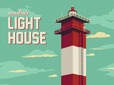 Madras Lighthouse chandranravanan chandru chennai illustration