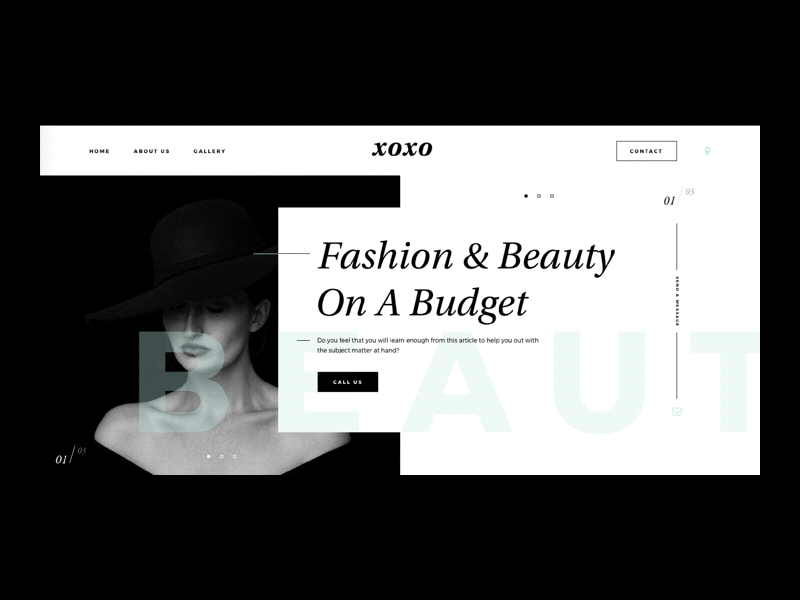 xoxo Beauty Web Design animation elegant fashion web design website website layout