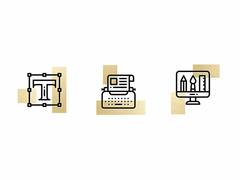 Icon Design icon artwork illustrations minimal elegant gold website icon illustration