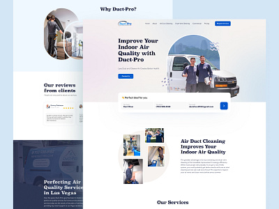 Duct Pro air air cleaner air cleaning website cleaner cleaning cleaning app cleaning landing page cleaning service home cleaner home cleaning landing page design maid mobile repairing tranding web web ui webdesign