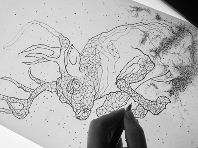 Constellation deer ink silkscreen