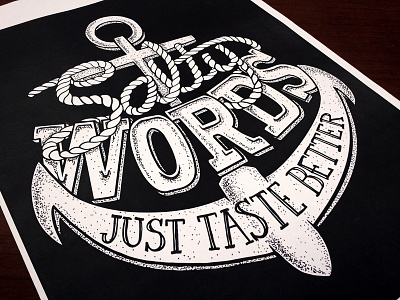 Salty Words hand lettering illustration pen ink threadless typography