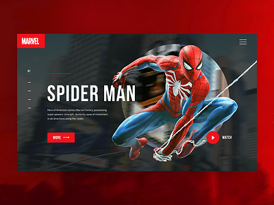Spidy adobe xd avengers design marvel spider man ui web web design web designer