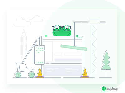 We Deliver - Leapfrog Website Illustration agile app construction development illustration