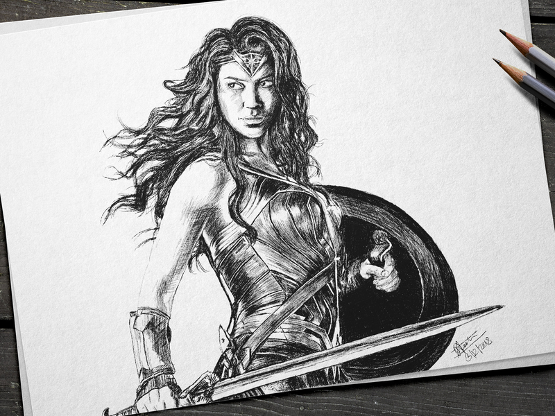 Wonder Woman Pencil Sketch By Abhash Bikram Thapa Dribbble