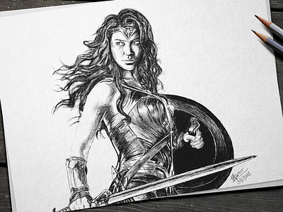 Wonder Woman - Pencil Sketch pencil drawing sketch wonder woman