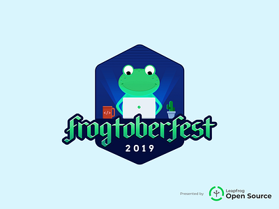Frogtoberfest at Leapfrog design hackathon hacktoberfest illustration logo