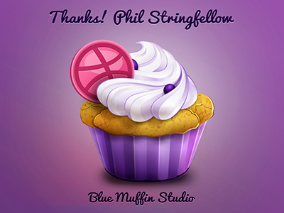 Thanks Phil! cake cupcake debut dribbble invite muffin sweet thank you thanks