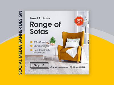 Graphic Featuring an Interior Design banner banner design graphic design instagram instagram banner instagram post interior design sofa