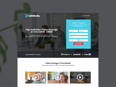 EditMedia - Landing Page Design