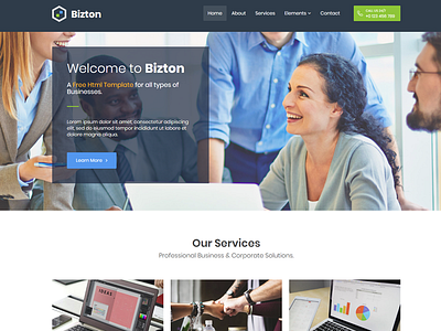 Bizton Free Template Website Design free templates