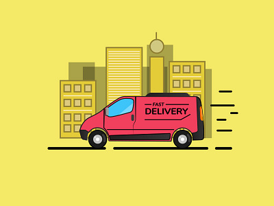 Delivery Van in the City brand free illustration free vector freebie freebies graphic graphic design graphics design illustration illustration art illustrations vector