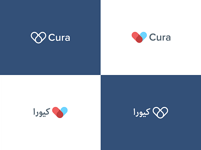 cura.healthcare arabic branding design flat health health app icon illustration logo typography ui ux vector