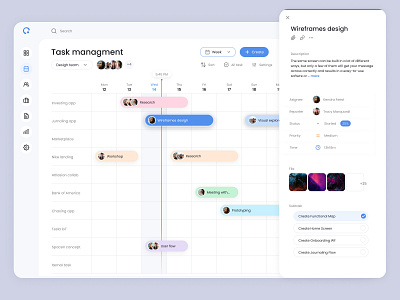 Task management dashboard admin branding dashboard figma gantt graphic design interface layout navigation productivity sidebar table task team ui