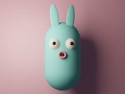 Surprised little creature 3d 3dart blender character character design character designer design digital art pastel colors render
