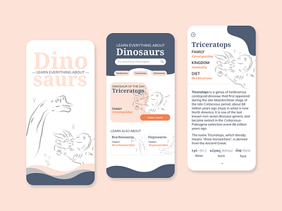 UI Design Concept - Learn everything about dinosaurs
