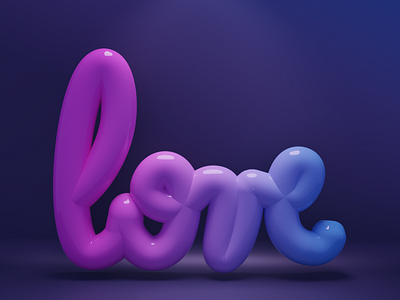 Love 3d 3dart blender blender3d candy design digital art font gradient palette
