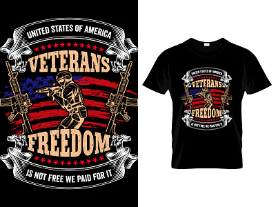 U.S Veteran T-Shirt Design. american flag army combatveteran custom freedom graphic design marine military navy soldier t shirt design typography us veteran usaf usmarines vantage vector veteran t shirt veterans vintage