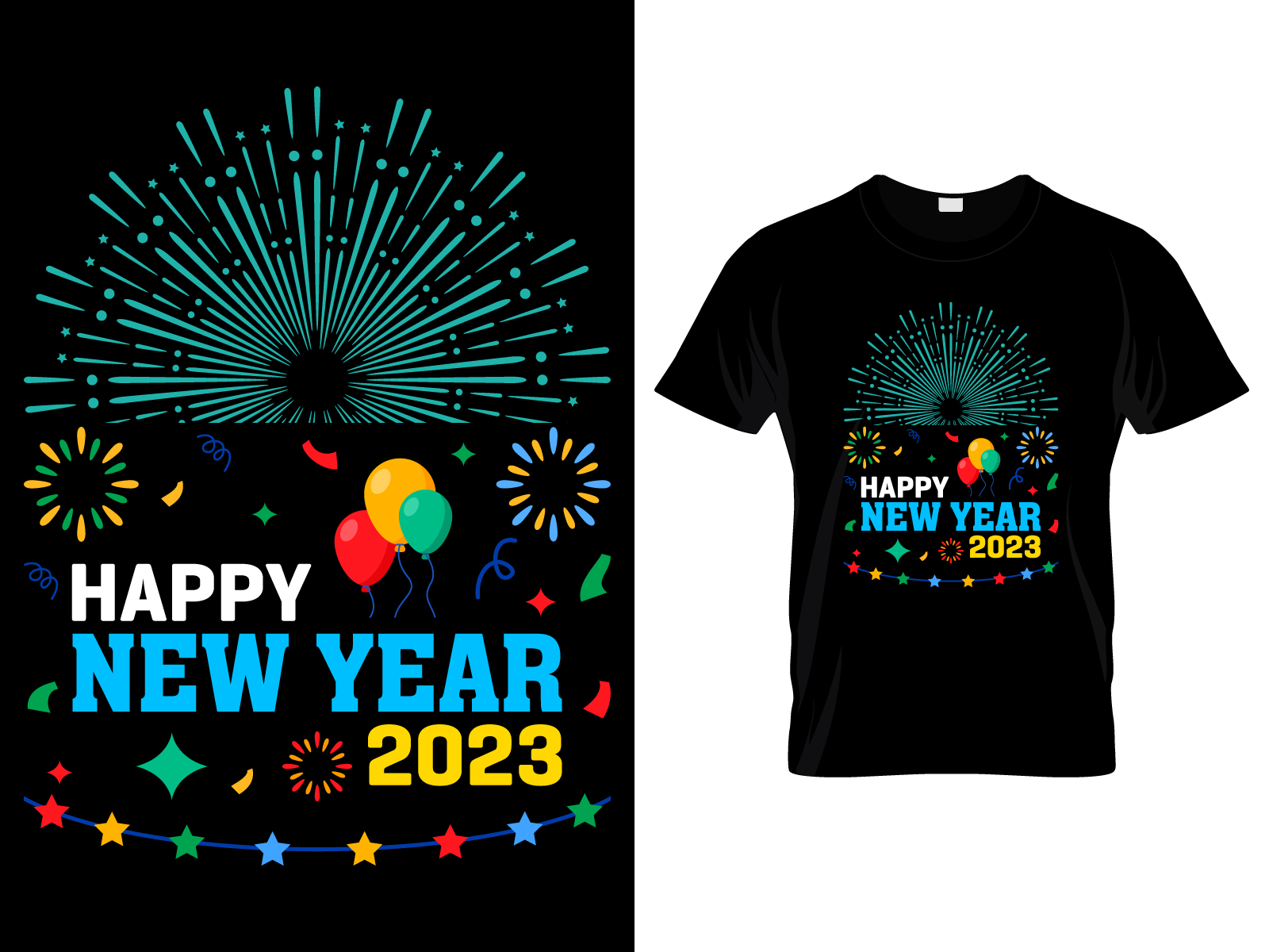 Happy New Year T-Shirt Design. by MD HRIDAY ALI on Dribbble