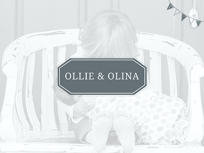 Ollie + Olina Logo branding clean identity illustration newborn simple