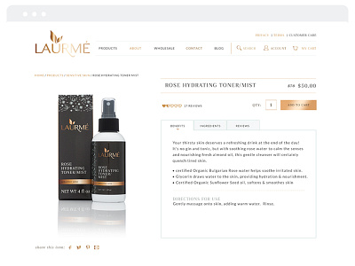 Laurmé Skin Care | Final Website branding cosmetics identity skin care web design website website design