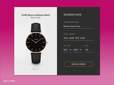 Daily UI 002: Credit Card Checkout 002 check out dailyui ui design