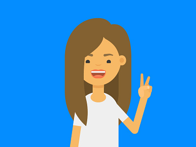 Selfie adobe character flat illustration illustrator peace vector