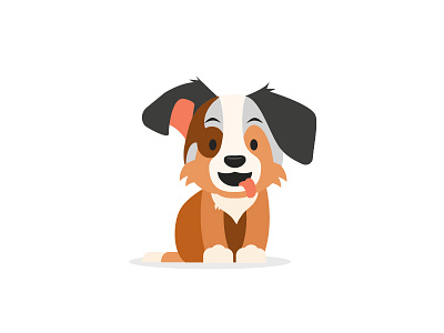 Ozzie the Australian Shepherd adobe australian shepherd character cute dog flat illustration illustrator puppy tongue vector