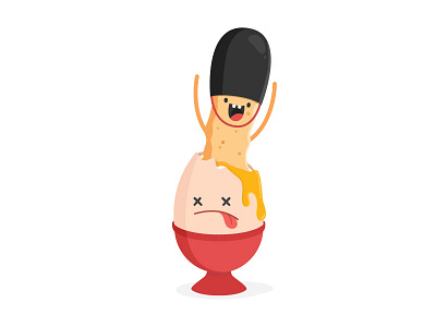 Egg & Soldier character character design egg flat illustration illustrator soldier uk
