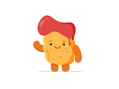 Chicken Nugget adobe animation character character design chicken cute design flat illustration illustrator motion graphics nugget vector