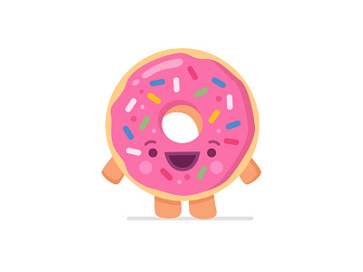 Donut adobe animation character cute donut flat food illustration illustrator pink vector