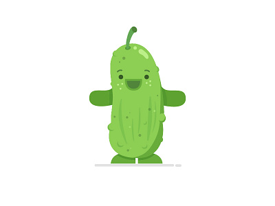 Pickle adobe animation character cute design flat green illustration illustrator pickle vector