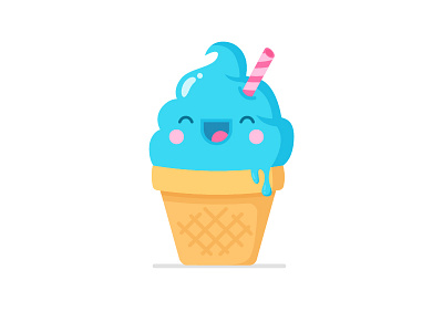 Ice cream adobe animation blue character design cute design flat gif icecream illustration pink vector