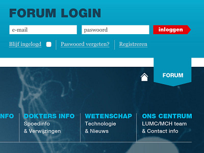 Neurovascular surgery centre website blue forum header login medical menu nav